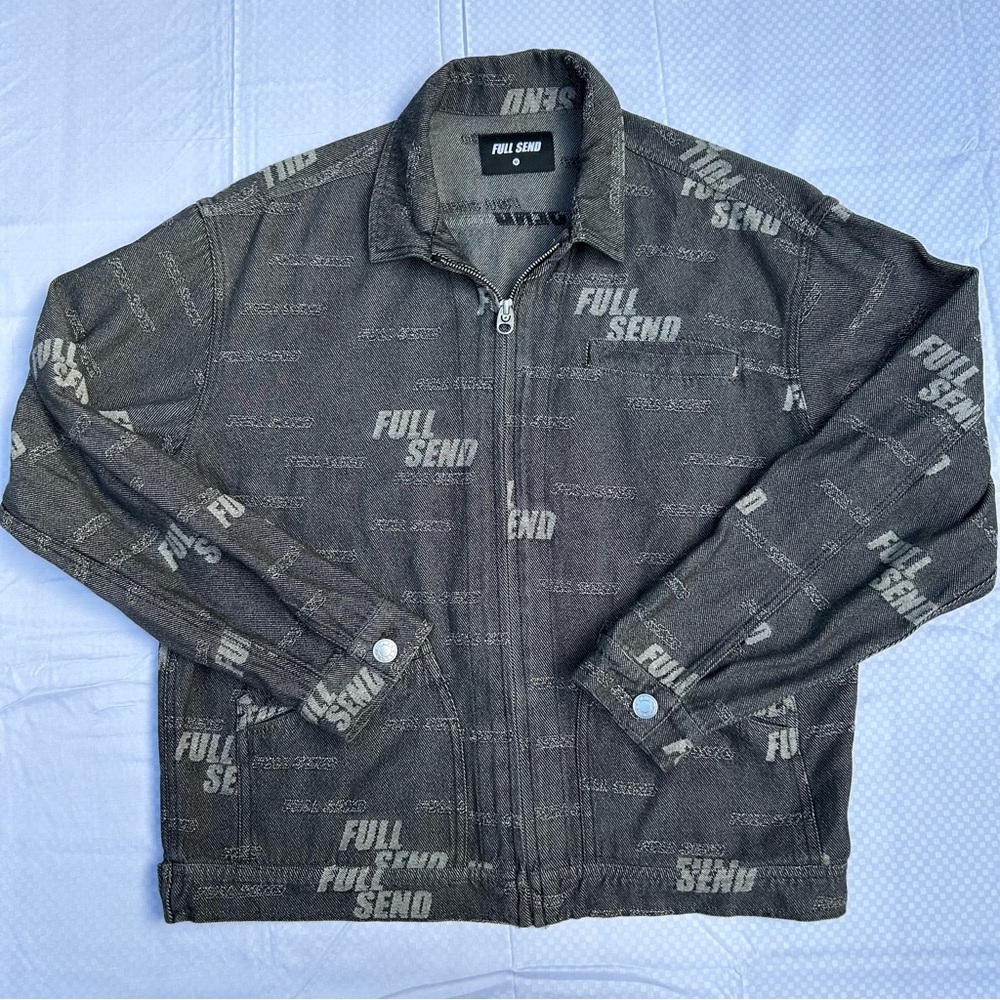 Full Send All Over Print Denim Jacket Size M